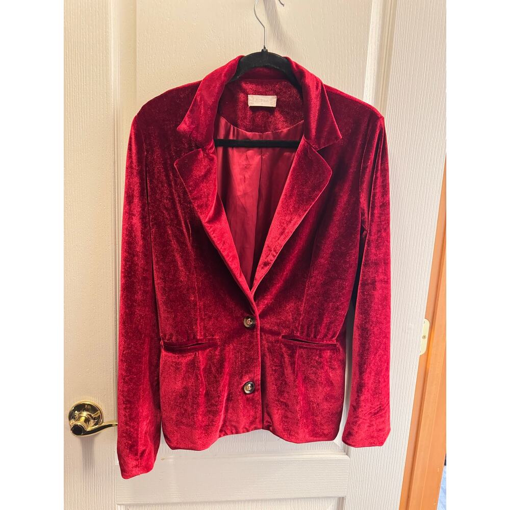 Altar'd State Red Velvet Blazer
